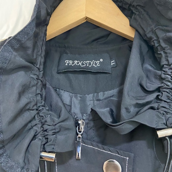 FRANSTYLE  Black Women's Trench Coat Size M - Picture 3 of 10